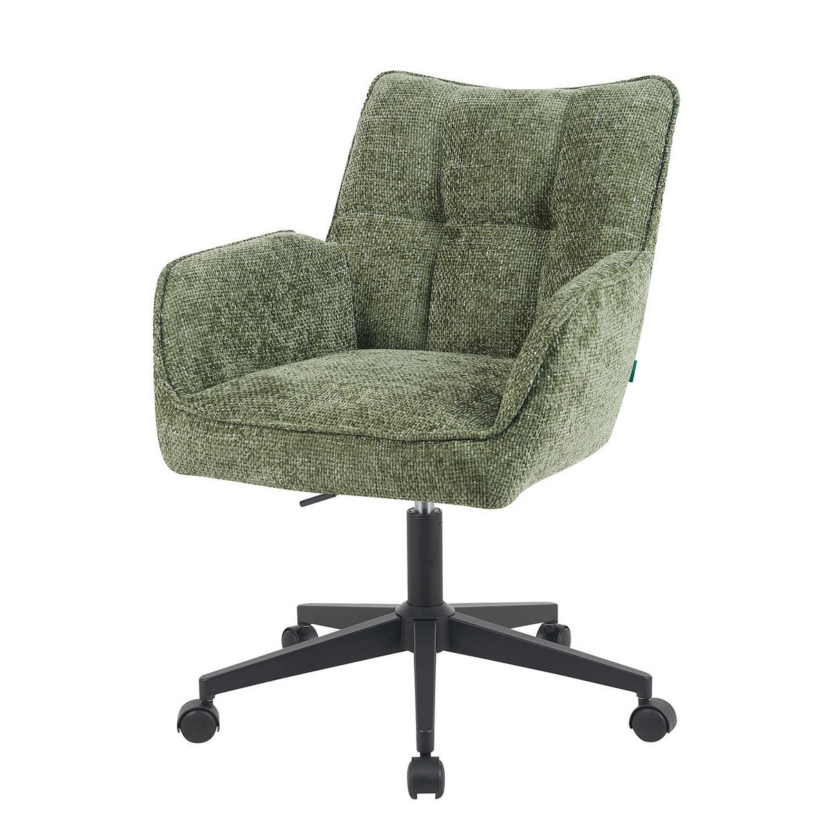 BÜROSTUHL Mika-Sven - Schwarz/Grün, Textil/Metall (59/81/66cm) - DUBI Möbel