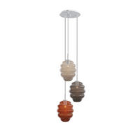 GALERIELEUCHTE Echos 3-flammig Mehrfarbig Ø 25cm - Multicolor/Weiß, Glas (25/25/28cm) - s.luce