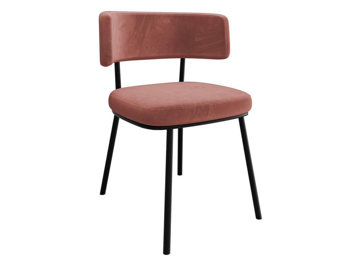 POLSTERSTUHL Iga - Schwarz/Rosa, Textil/Metall (58/75/57cm) - MIRJAN24