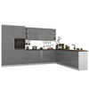 ECKKÜCHE 350 x 260 cm – Aspen KA4-M350 - in Grau/Hochglanz - Grau, Holz (610/212/58cm)