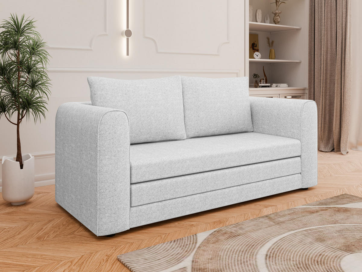 SCHLAFSOFA Arelis Schlafsofa mit Bettfunktion, hellgrau - Hellgrau, Holz (160/78/69cm) - Panda Möbel