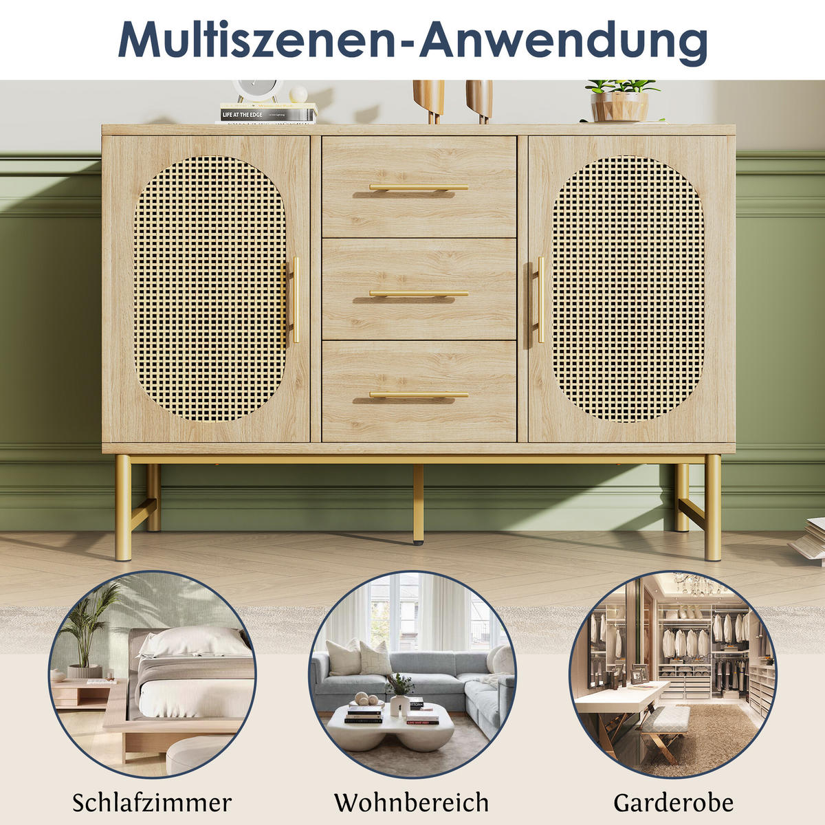 SIDEBOARD Braun 120/40/74 cm - Braun, Holzwerkstoff/Metall (40/74/120cm) - Urban Meuble