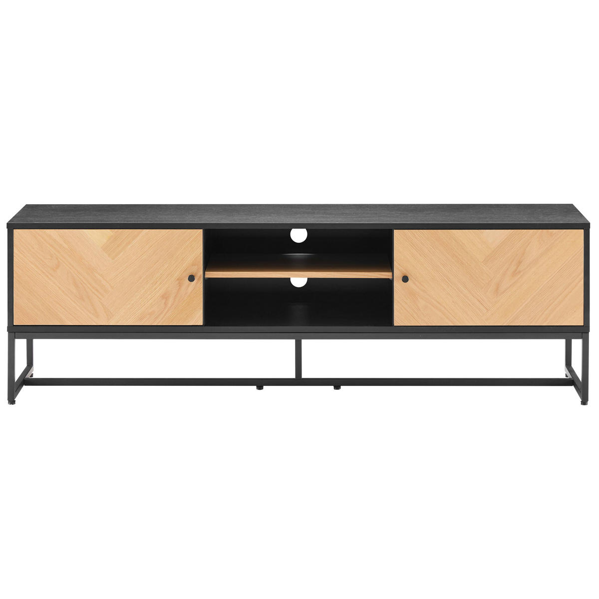 TV-SCHRANK, Schwarz - Schwarz, Holz/Holzwerkstoff (160/50/40cm) - Oviala