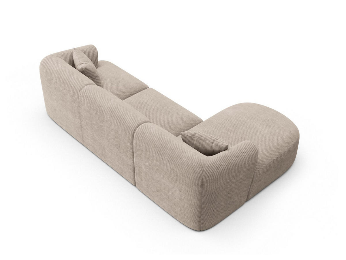 MODULARES-ECKSOFA links Campi aus Cord cappuccino 4 Sitzplätze - Cappuccino, Textil (156/256cm) - Cosmopolitan Design
