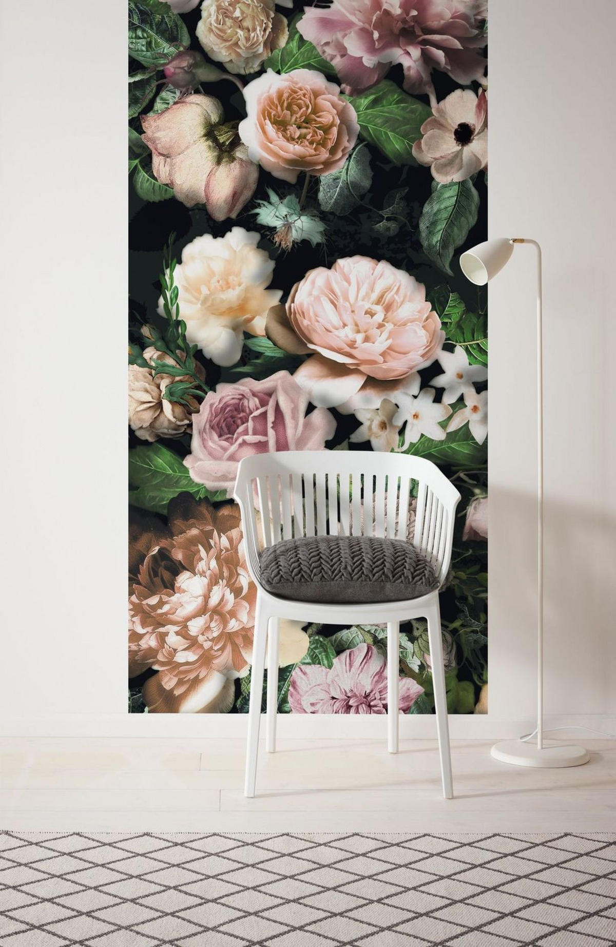 FOTOTAPETE Blumentafel 100 x 250 cm - Pink, Papier (100/250cm) - Sanders & Sanders