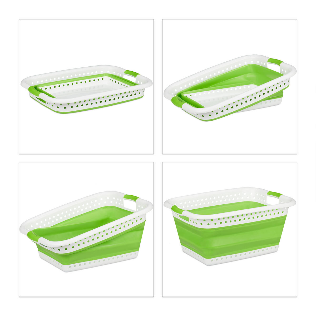 KÔŠ na prádlo - zelená, plast (61/27/45.5cm) - Relaxdays