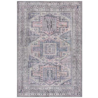TEPPICH waschbar Vintage Geometrisch, Orientalisch, Küche schmutzabweisend Grau-Rosa Rechteckig 190x290 - Grau, Textil (190/290cm) - KADIMA DESIGN