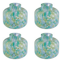 MINI-VASE (4er Set) Confetti - Blau/Grün, Glas (9cm) - Butlers