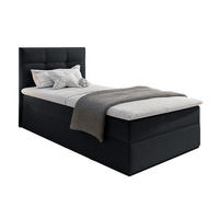 BOXBETT GECETENI 90x200 cm mit Bettkasten und Matratze - Schwarz - Schwarz, Holz/Holzwerkstoff (90/200cm) - AX Living