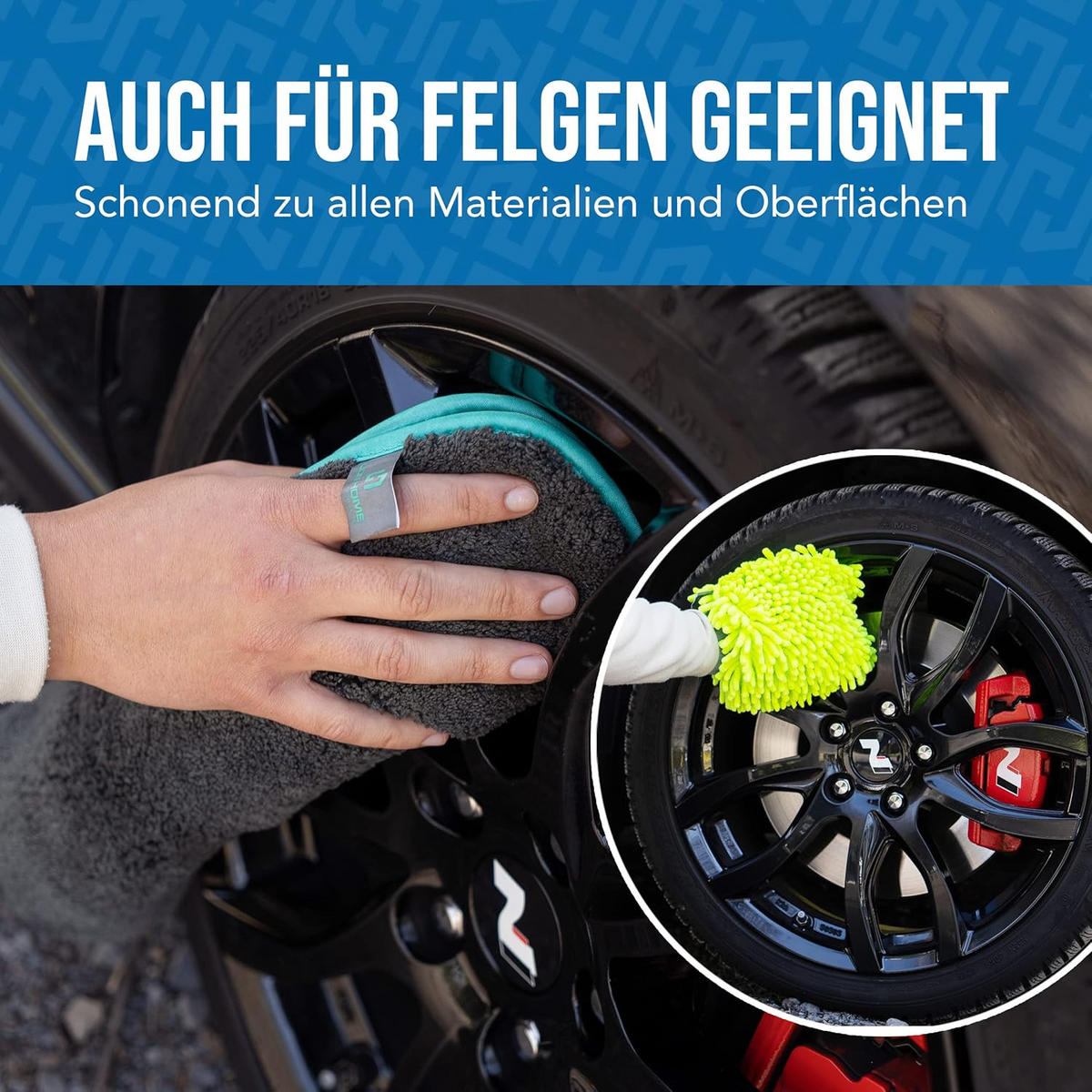 AUTO-MIKROFASERTÜCHER 3 Tücher plus 1 Handschuh - Multicolor, Textil (40/40cm) - Lion Home	