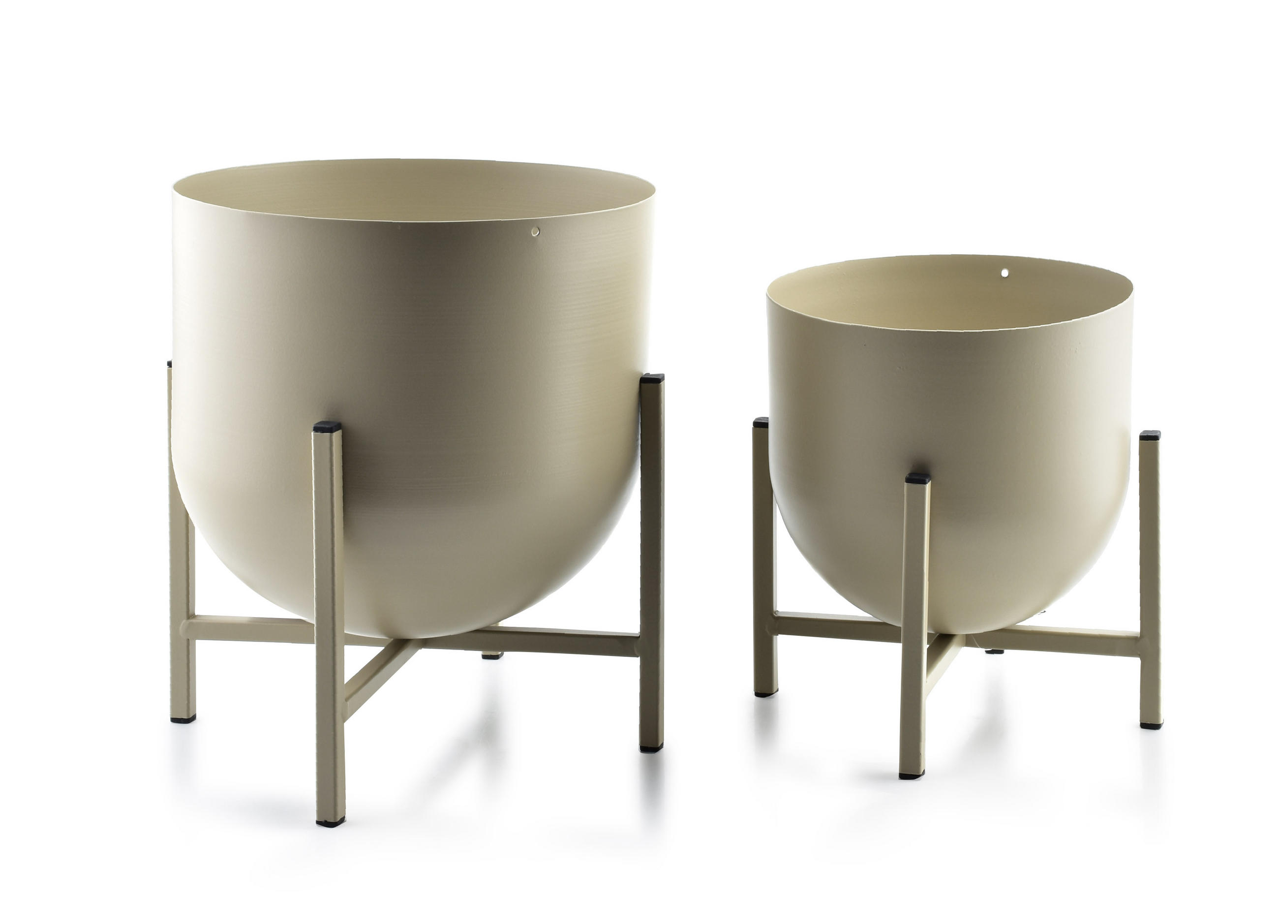 BLUMENTÖPFEN Swen Beige 24/24/26 cm Metall - Beige, Metall (24/26cm) - Mondex