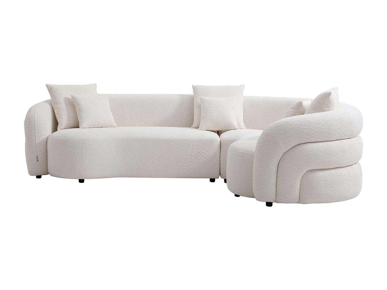 SOFA ohne Schlafmöglichkeit - 5 Personen - Stoff - Weiß - - Weiß, Textil (290/73/200cm) - Vente-Unique
