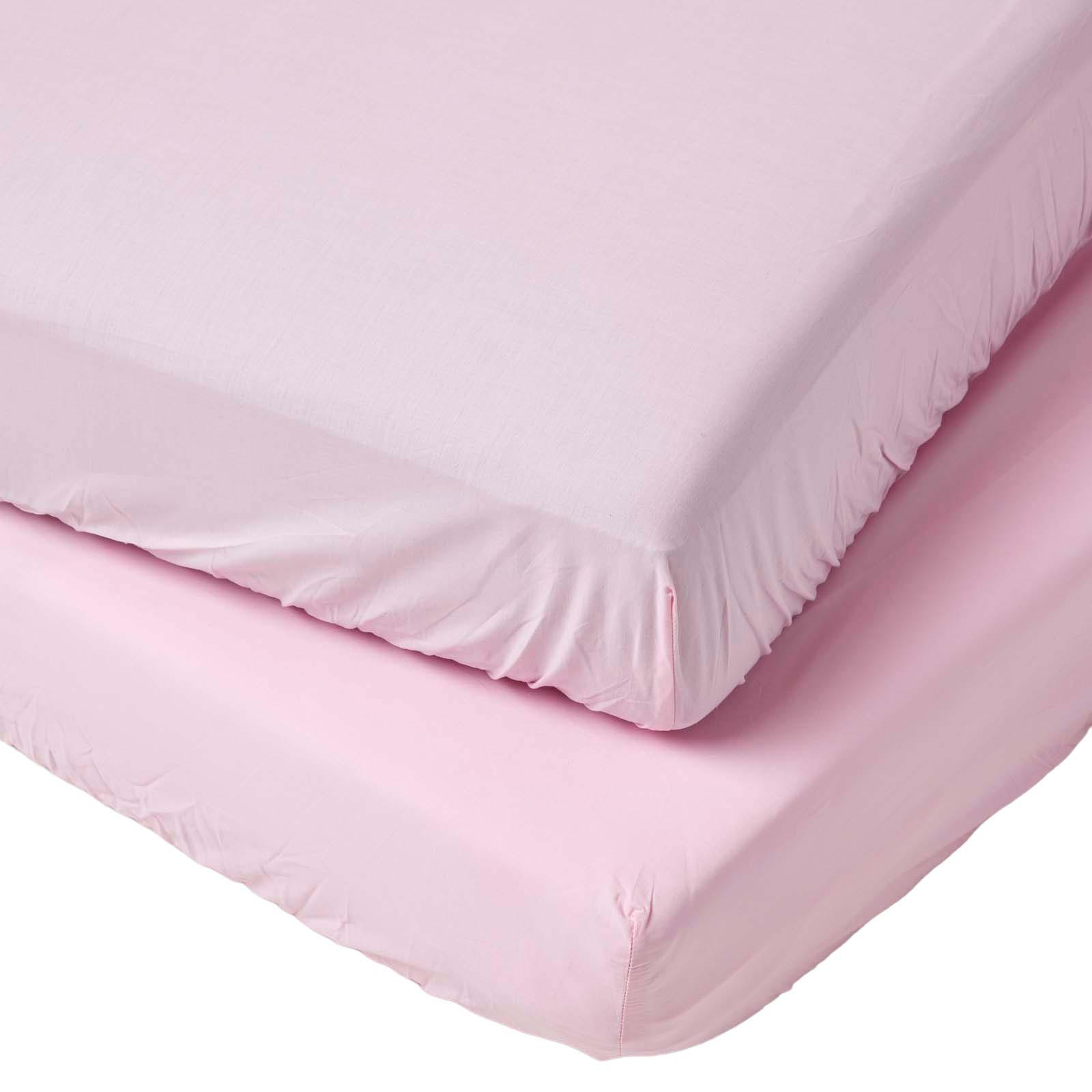 BABY-SPANNBETTLAKEN 2er-Set, Ägyptische Baumwolle, 60/120 cm - Rosa, Textil (60/120cm) - Homescapes