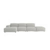 ECKSOFA Cursal L-Form, Stoff Artico, Cement + Hocker, Links - Grau, Holz (341/166cm) - Kaiser Möbel