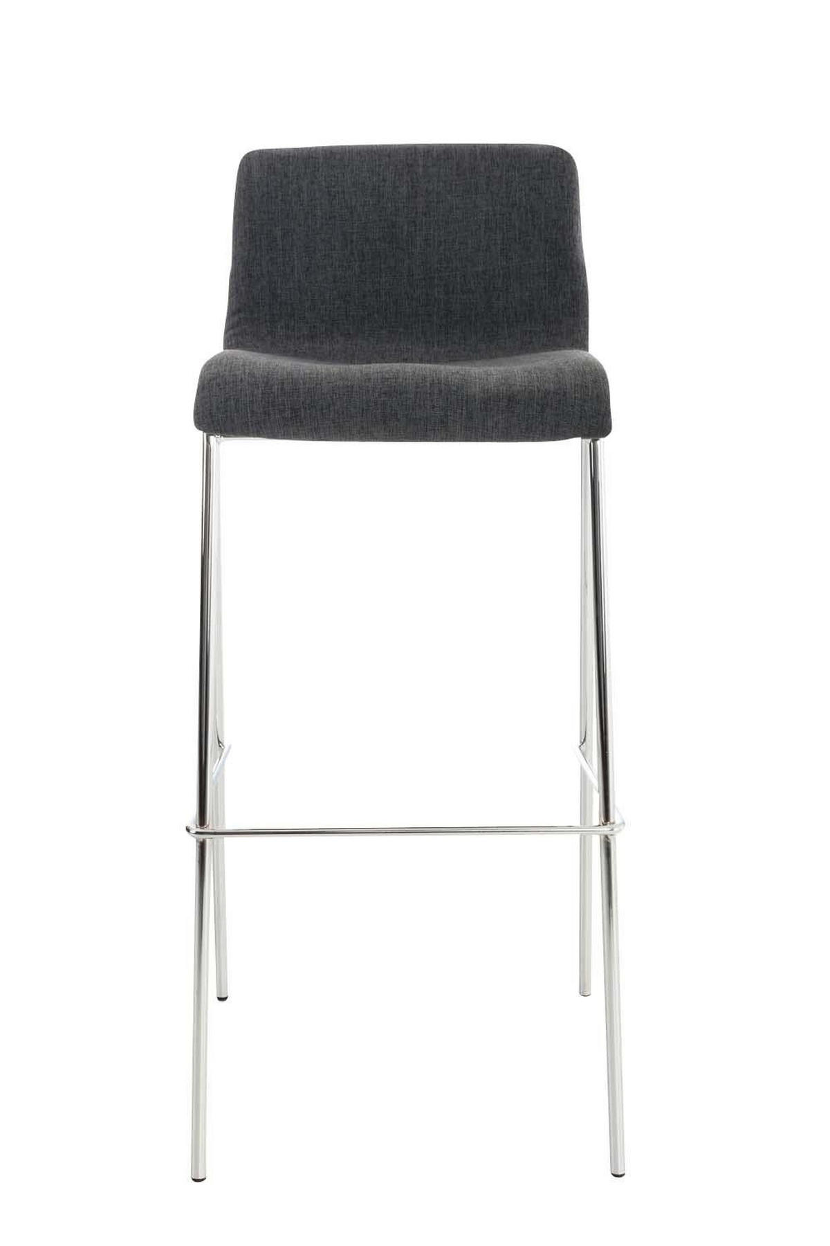 BARHOCKER Stoff Dunkelgrau - Chromfarben/Dunkelgrau, Textil/Metall (43/100/48cm) - CLP