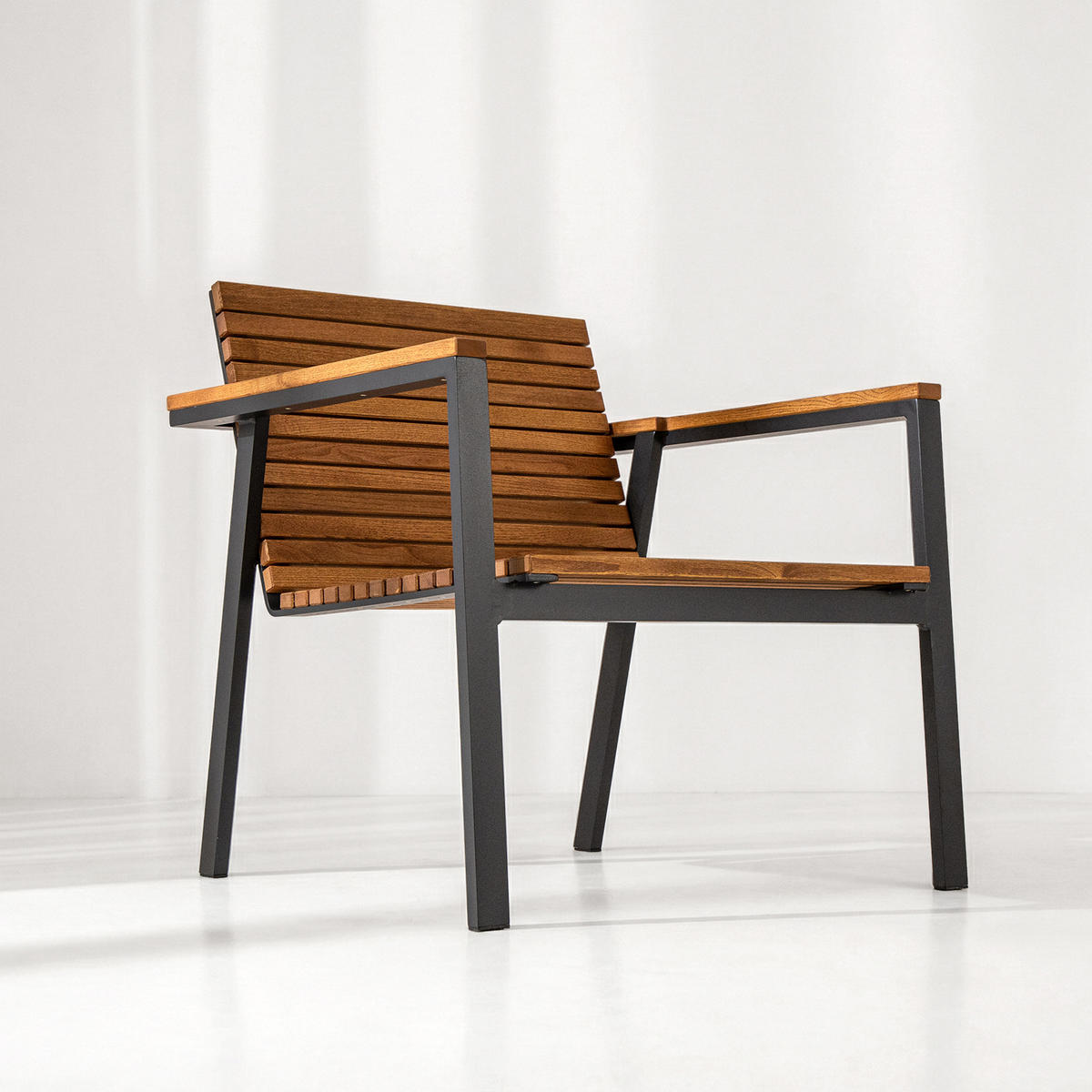 GARTENMÖBELSET ARIATO 4-tlg - Anthrazit/Braun, Holz/Metall - KONSIMO®