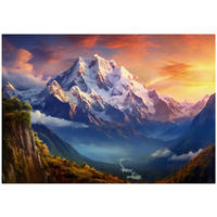 FOTOTAPETE Gebirge Natur Blau 416x254 cm - Multicolor, Papier (416/254cm) - Wallarena