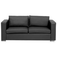 3-SITZER-SOFA Echtleder Schwarz Helsinki - Schwarz, Leder/Fell (186/72/76cm) - Beliani