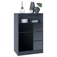 KOMMODE Pino Fronten in Schwarz Hochglanz - Schwarz Hochglanz, Holzwerkstoff (56/86.5/36cm) - Vladon