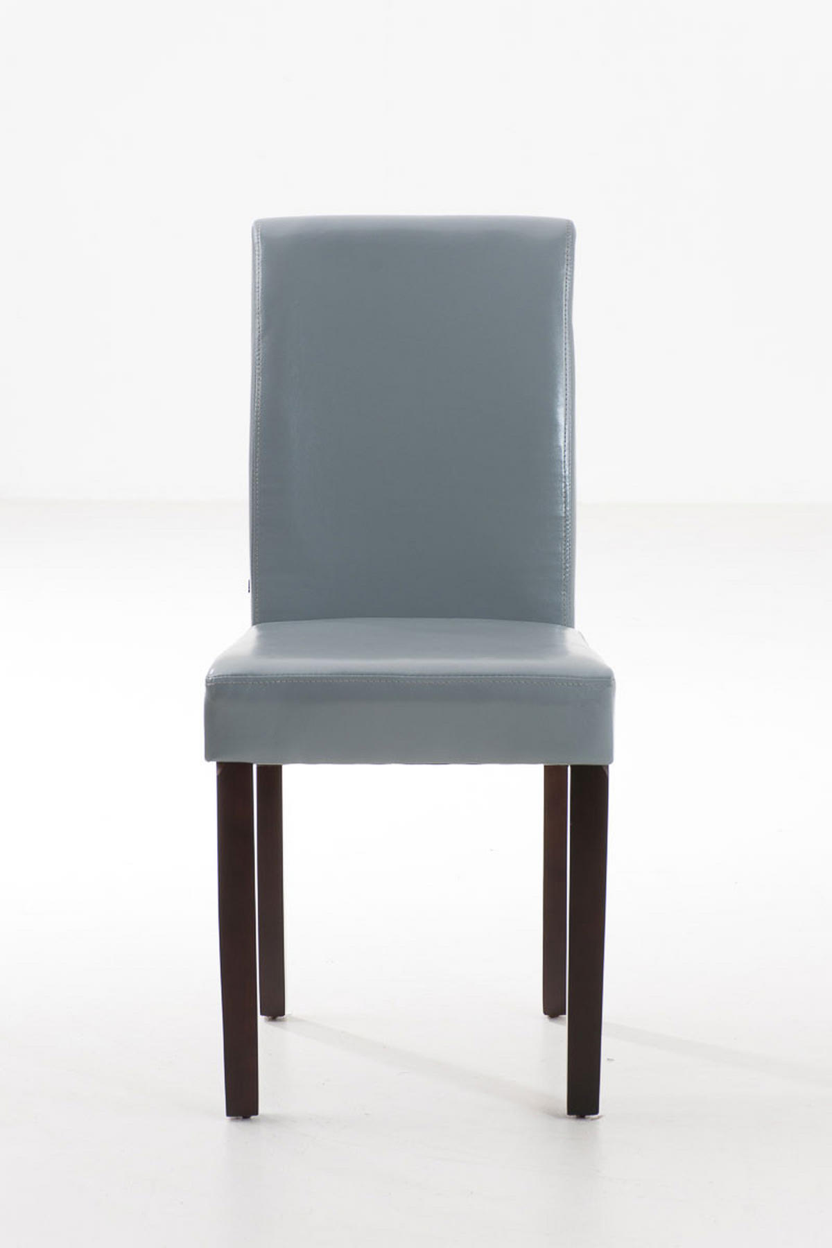 STUHL Lederlook grau - Dunkelbraun/Grau, Holz/Textil (41/91/47cm) - CLP