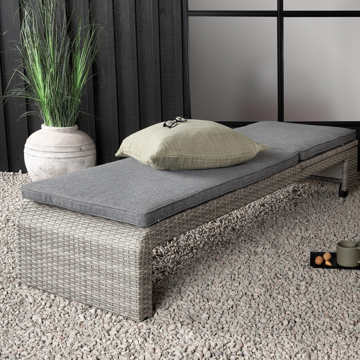 GARTENLIEGE - Grau, Kunststoff (196/32/60cm) - home24