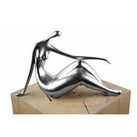 SKULPTUR Silber 36/22 cm - Silberfarben, Stein (0.92/22/10cm) - KUNSTLOFT