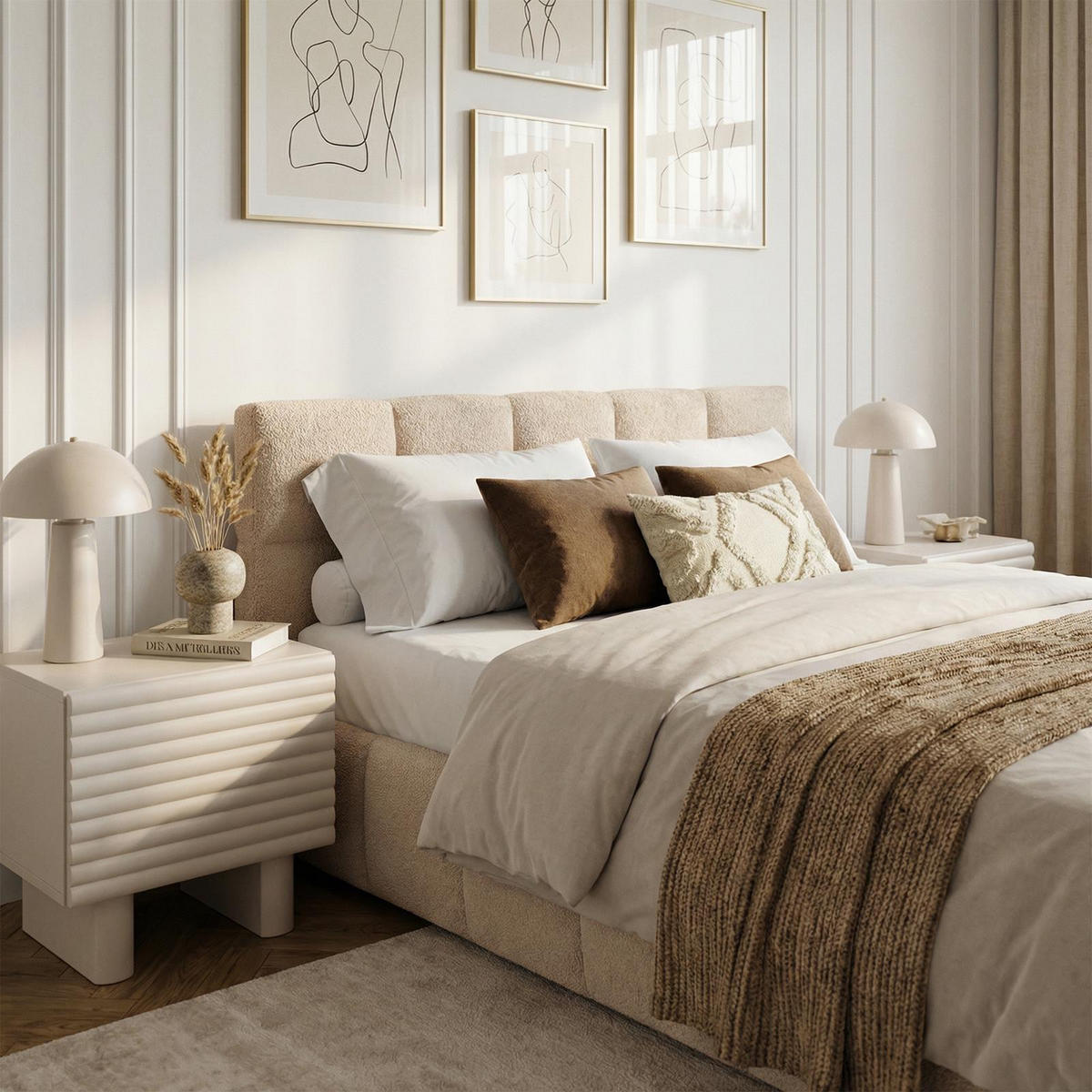 POLSTERBETT CLOUDY 180x200 cm beige - Beige, Textil (180/200cm) - IDIMEX