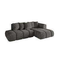 ECKSOFA Ottomane Rechts CLOUD-L-v1 289x180x40 Dunkelgrau Velours - Dunkelgrau, Holzwerkstoff/Kunststoff (289/180cm) - ALTDECOR