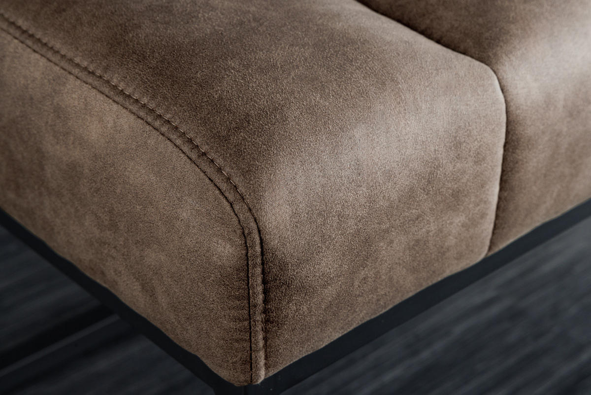 SITZBANK PETIT BEAUTÉ Microfaser Taupe 110 cm - Taupe/Schwarz, Textil/Metall (108/40/40cm) - riess-ambiente