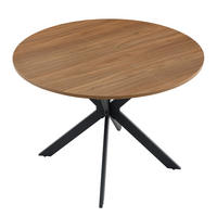 ESSTISCH 137/137/76 cm nussbaumfarben aus Metall ausziehbar mit Dreibein-Gestell - Walnussfarben, Metall (137/137/76cm) - OKWISH