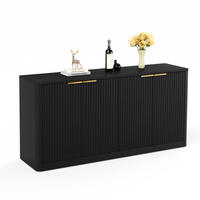 SIDEBOARD 150/40/70.5 cm Schwarz aus MDF mit 4 Türen - Schwarz, Holzwerkstoff (40/70.5/150cm) - OKMYHOME