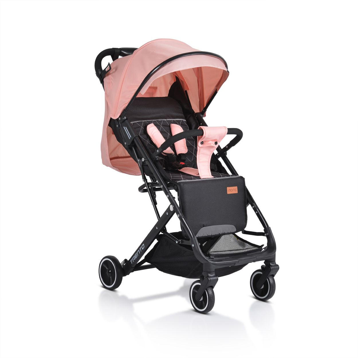 BUGGY Trento rosa faltbar Moskitonetz Getränkehalter Hinterradbremse - Rosa, Metall (64/50/98cm) - Moni