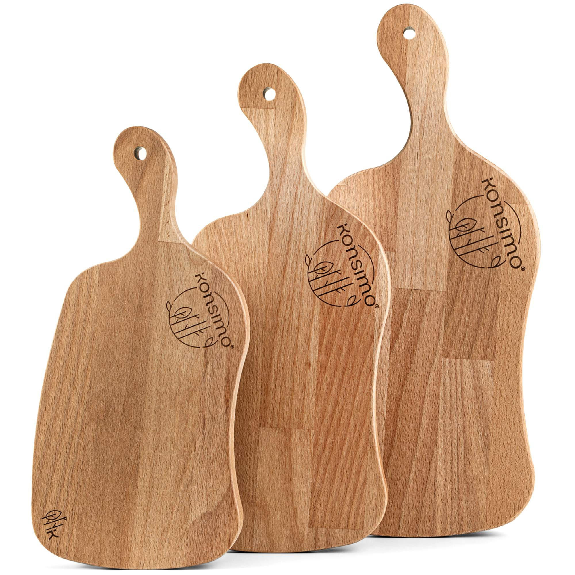 SCHNEIDEBRETT Holz Buche geölt LIVO 3-tlg - Buchefarben, Holz (21/49cm) - KONSIMO®