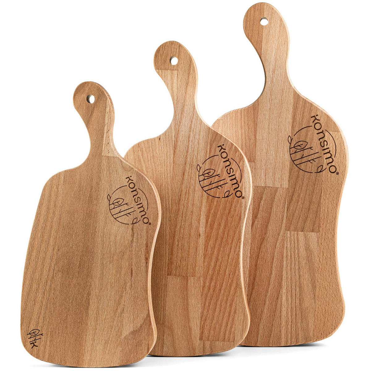 SCHNEIDEBRETT Holz Buche geölt LIVO 3-tlg - Buchefarben, Holz (21/49cm) - KONSIMO®