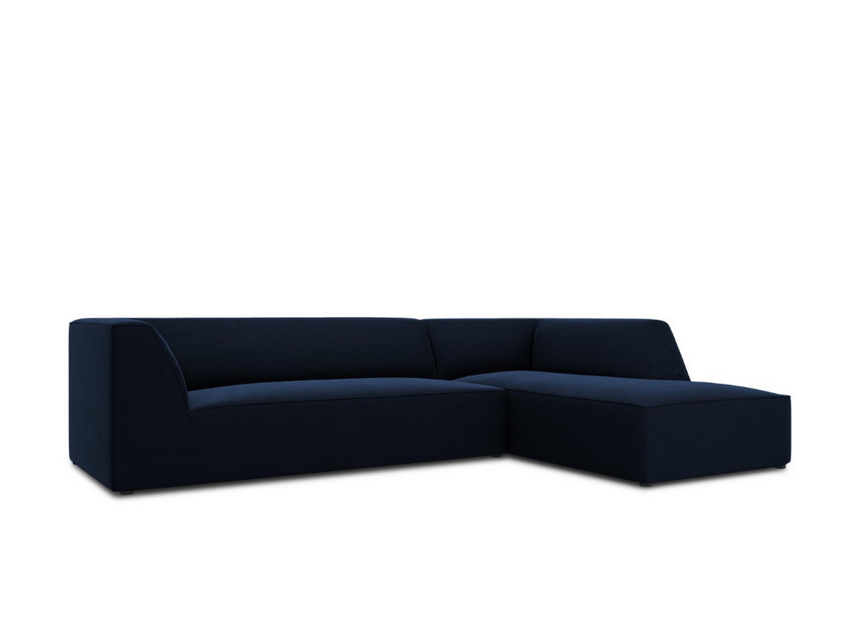 ECKSOFA rechts Ruby aus Samt königsblau 4 Sitzplätze - Blau, Textil (180/273cm) - Micadoni