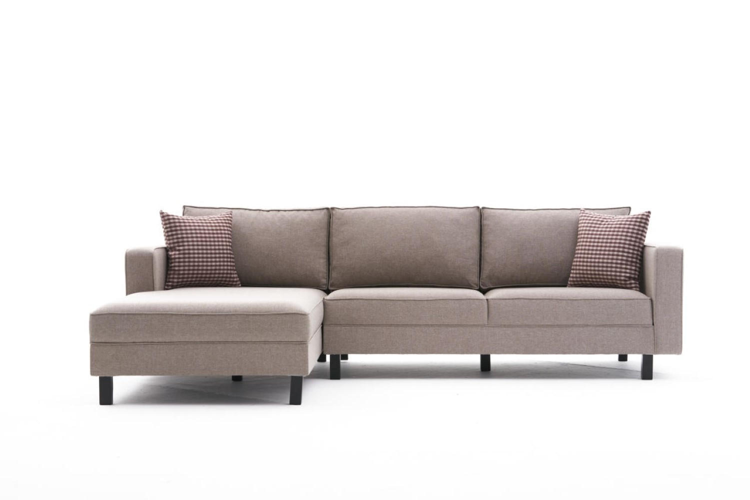 ECKSOFA mit elegantem Leinen-Bezug - Beige/Creme, Buchenholz/Textil (258/187cm) - myHomelando