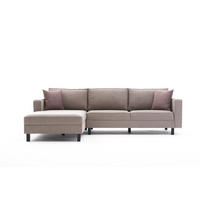 ECKSOFA mit elegantem Leinen-Bezug - Beige/Creme, Buchenholz/Textil (258/187cm) - myHomelando