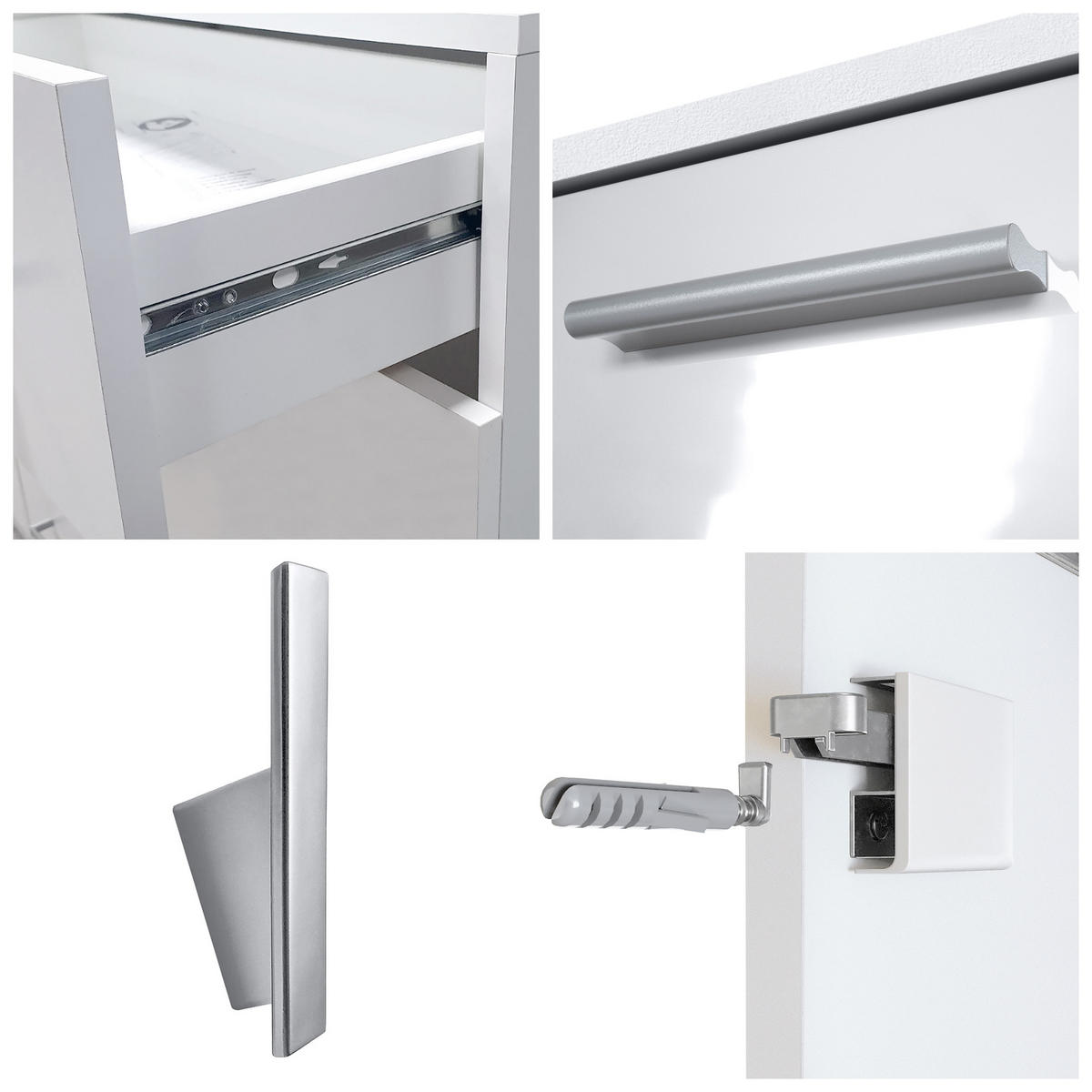 GARDEROBE Kioto Front in Weiß Hochglanz - Weiß Hochglanz, Holzwerkstoff (170/200/35cm) - Vladon