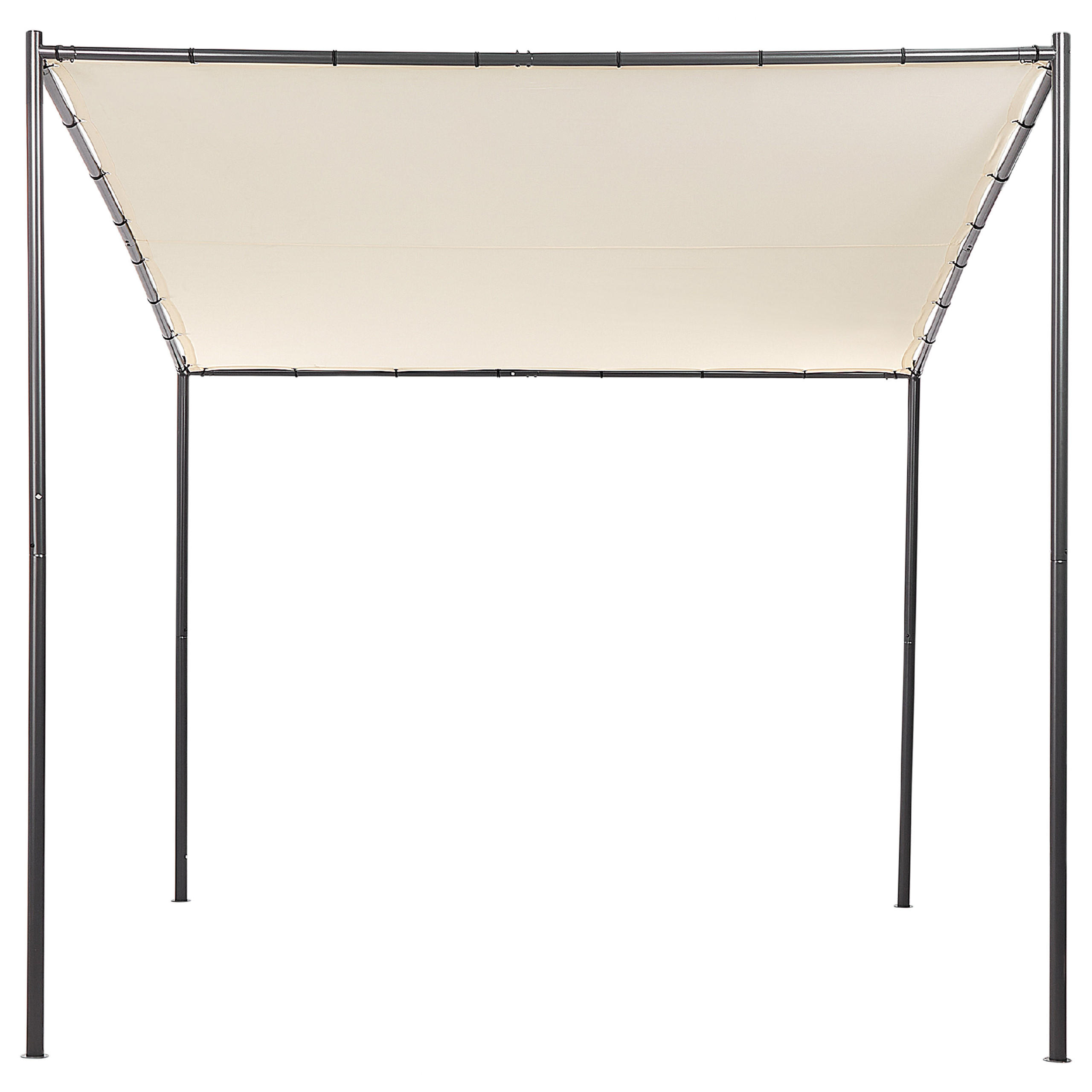 PERGOLA Stahl beige 282/294 cm Vimino - Beige/Schwarz, Kunststoff (282/282/294cm) - Beliani