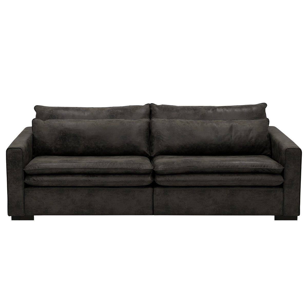 BIGSOFA - Dunkelbraun/Anthrazit, Buchenholz/Textil (240/82/104cm) - home24