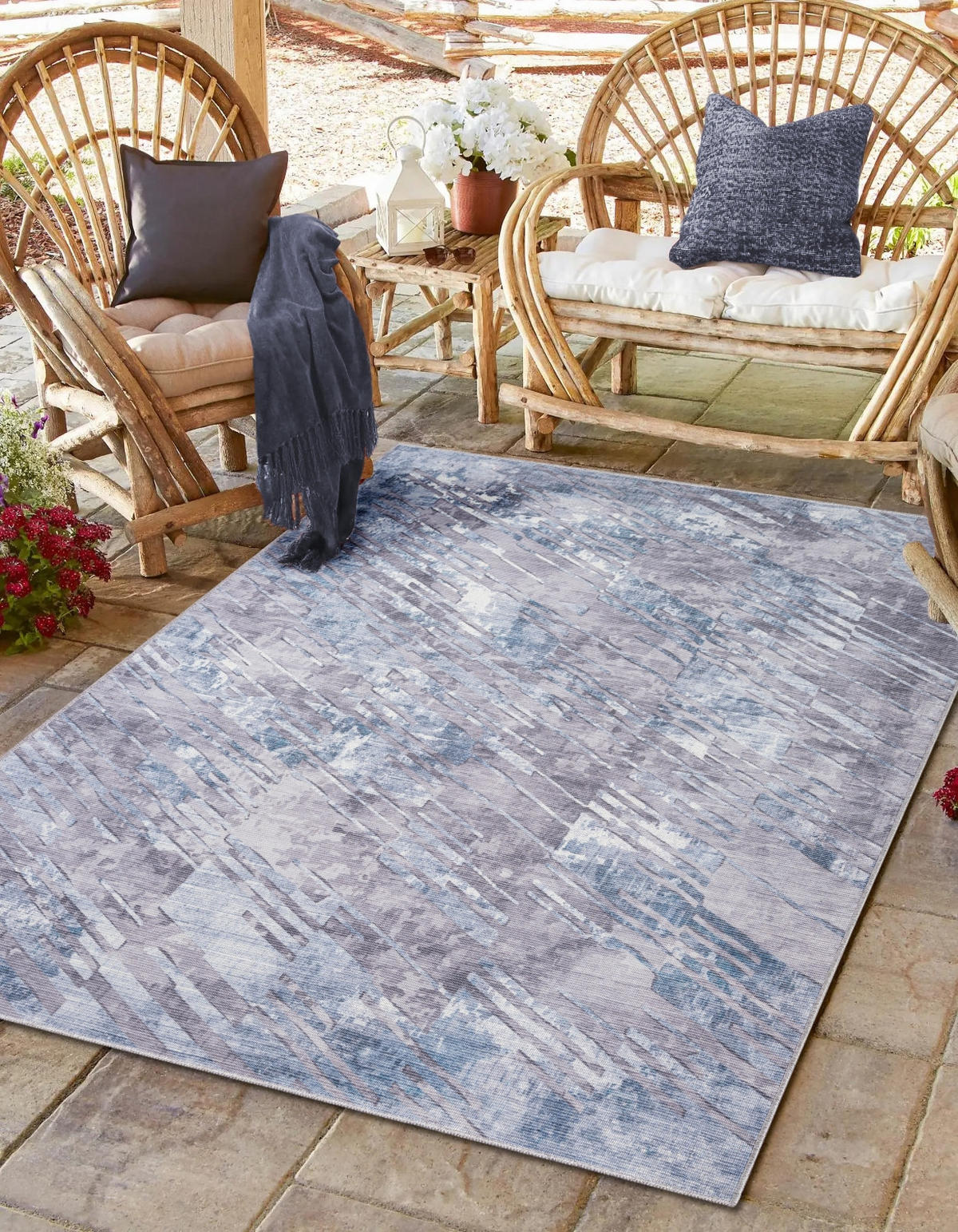 TEPPICH Maris Pastellblau,Silberfarben,Flieder 160/230 cm - Pastellblau, Textil (160/230cm) - My-Rug