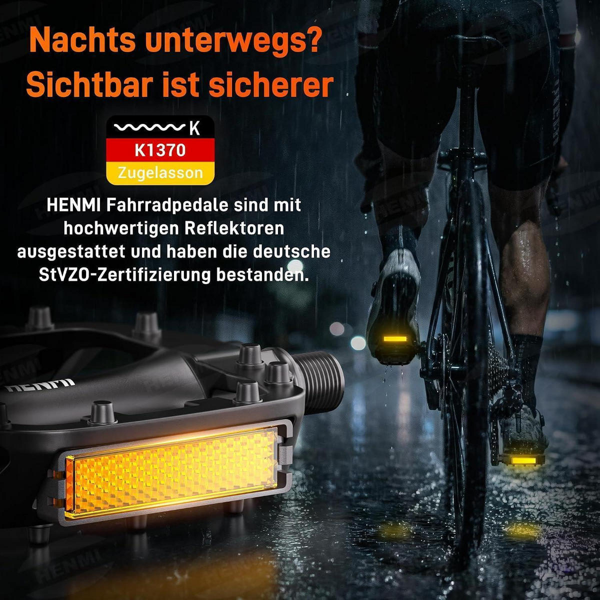FAHRRADPEDALE Aluminium Rutschfest StVZO-geprüft - Schwarz, Metall (3/1.5/10.4cm)