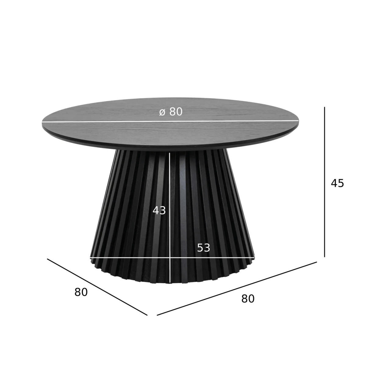 COUCHTISCH rund Schwarz 80/80/45 cm - Schwarz, Holzwerkstoff (80/80/45cm) - Furnhouse