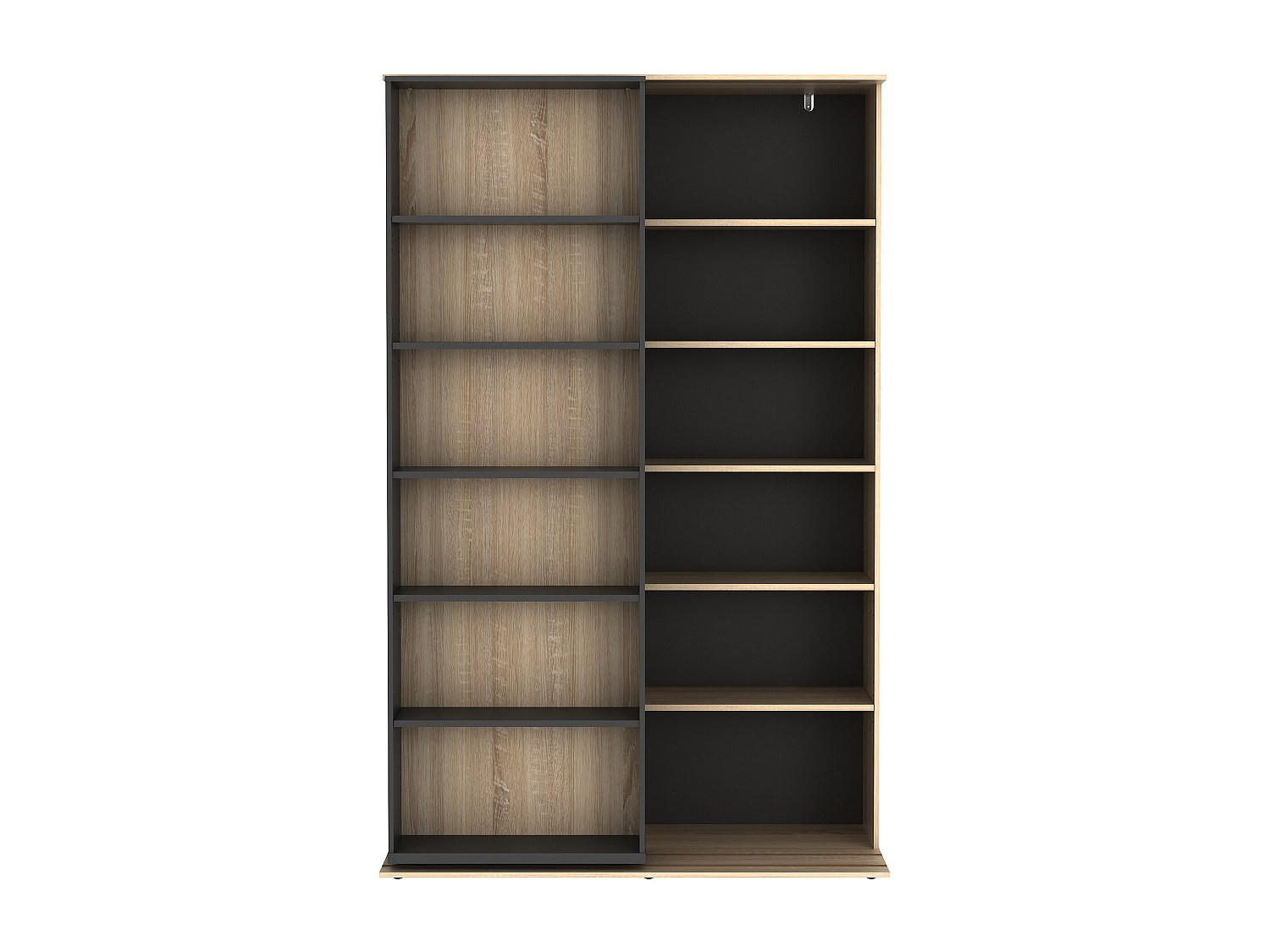 BÜCHERREGAL - 116.6 cm x 46 cm - holz - anthrazitgrau, naturfarben hell Prali - Anthrazit/Naturfarben, Holz (116.6/185/46cm) - Vente-Unique