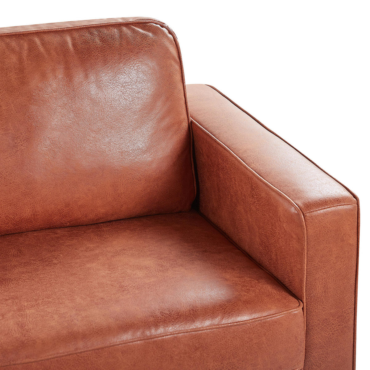 4-SITZER SOFA SET Lederoptik Braun Savalen - Braun, Kunststoff/Textil (204/87/91cm) - Beliani