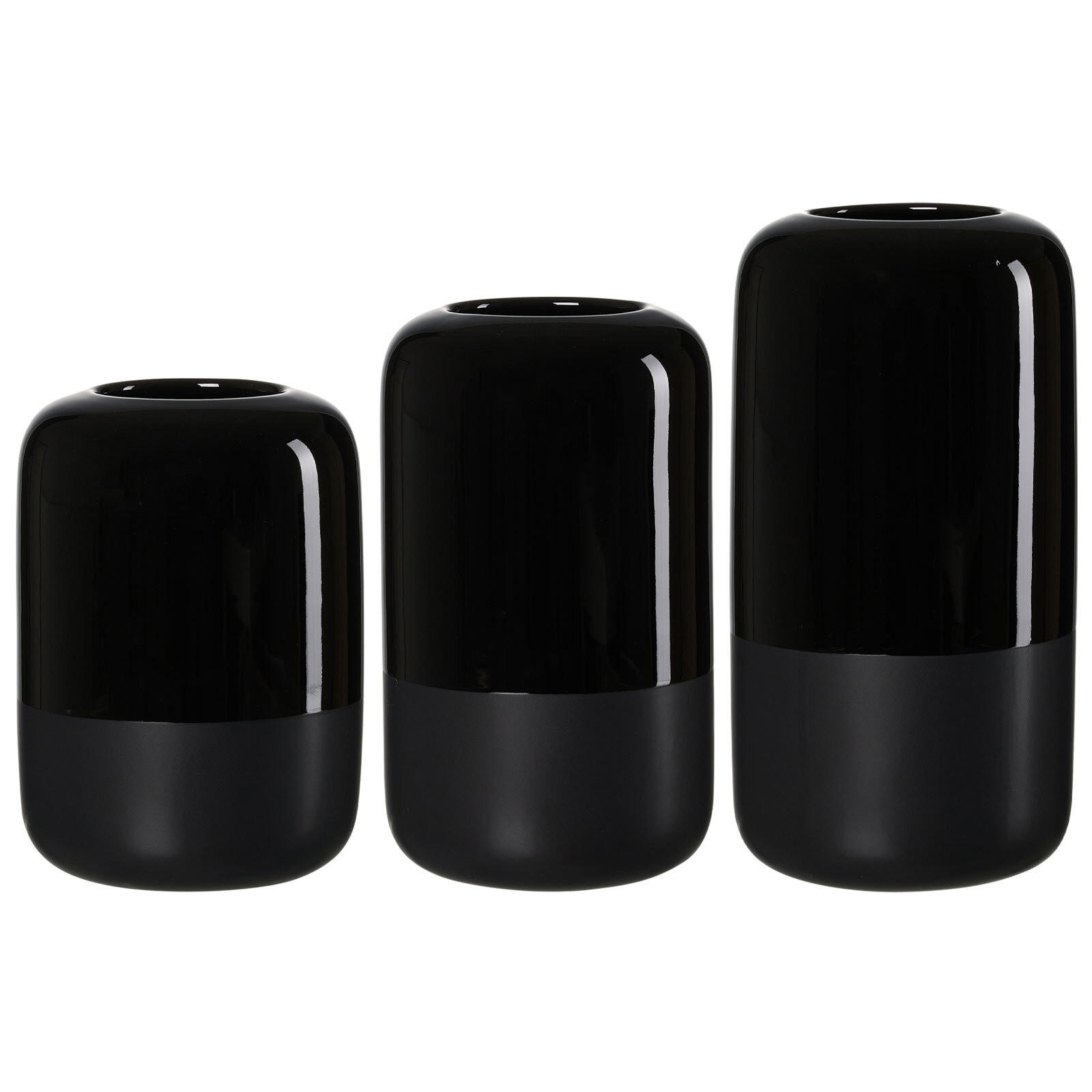 VASEN Dome Schwarz 20/25/30 cm 3er Set - Schwarz, Keramik (1cm) - Ritzenhoff Breker