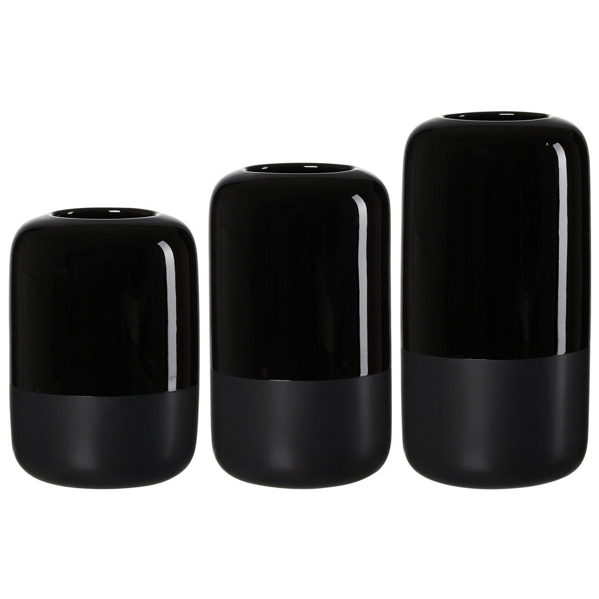VASEN Dome Schwarz 20/25/30 cm 3er Set - Schwarz, Keramik (1cm) - Ritzenhoff Breker