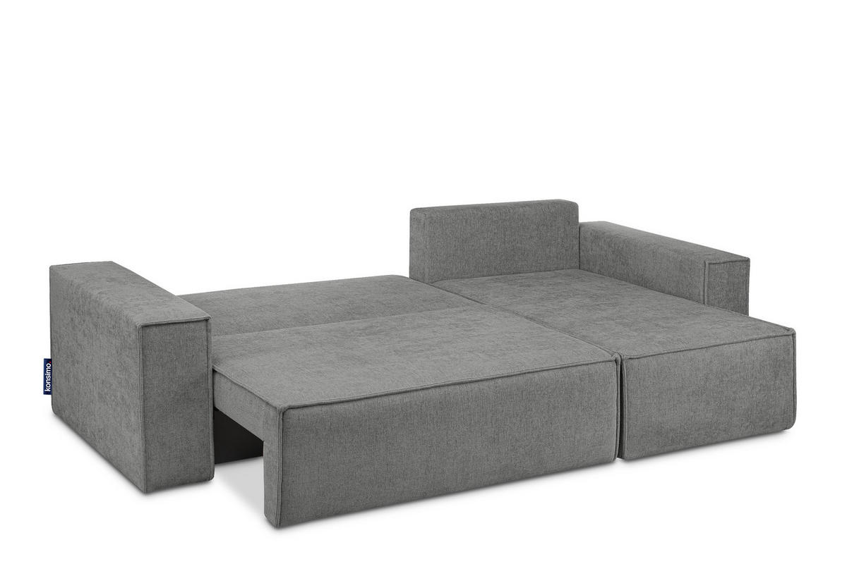 ECKSOFA-LINKS/RECHTS NAPI II mit Schlaffunktion, grau - Grau, Textil (262/148cm) - KONSIMO®