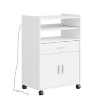 MIKROWELLENSCHRANK mit 4-in-1-Ladestation 61,5×40×92 cm - Ahornfarben, Fell (61/92/40cm) - SoBuy