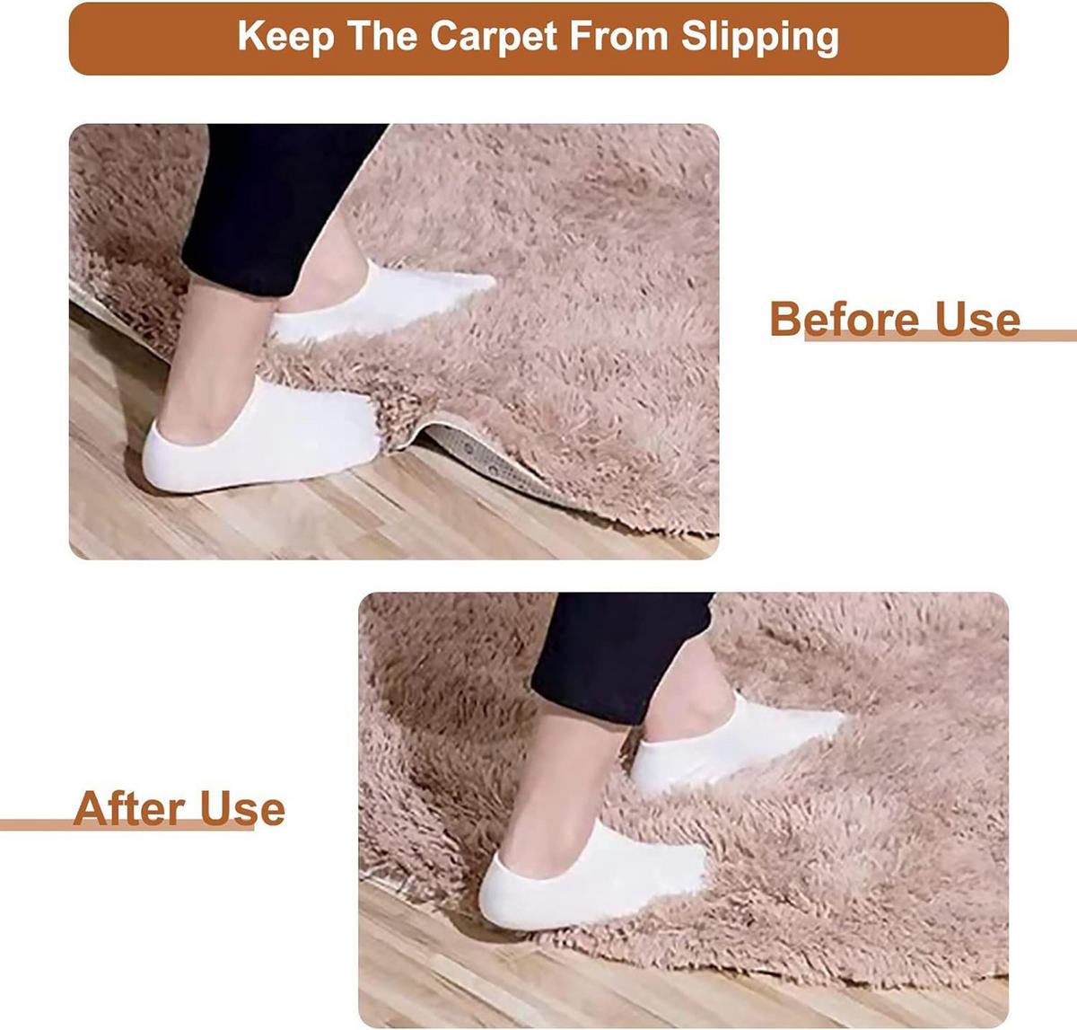 ANTIRUTSCH‑TEPPICHPAD 4 Stück - Creme, Textil (10/10cm) - Kaket